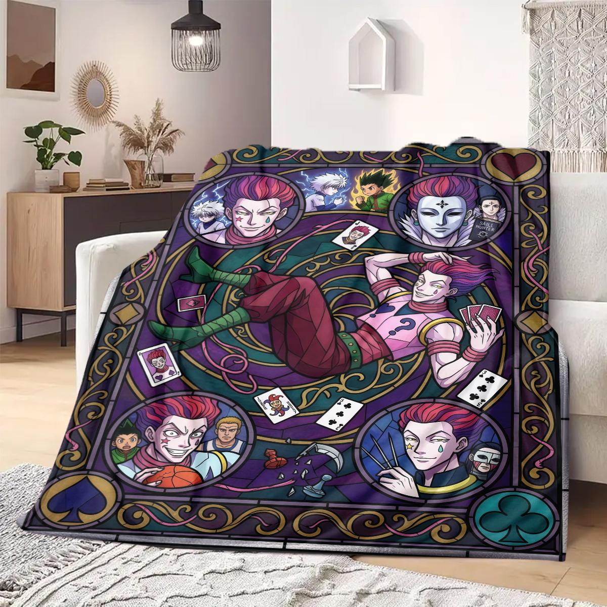 

Hunter Anime Print Blanket Warm Comfortable Flannel Blanket Suitable for Bedrooms, Sofas, Beds, Chairs, Picnics, Travel 75x90cm