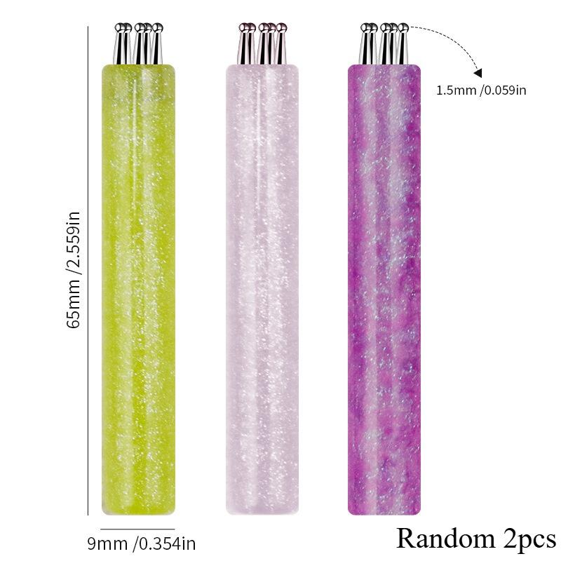 

2pcs DIY Nail Art 5-Petal Dotting Tool Flower Creator Fine Tip Rhinestone Pickers Glitter Handle Manicure Nail Tools Brushes