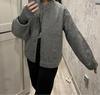 2025 Women's Casual Solid Stand Collar Long Sleeve Coat with Large Pockets