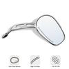 FOVPLUE Chrome Oval Fairing Rear Mirror, Motorcycle Mirror Adjustment, Fits Harley Sportster Dyna Bobber Chopper Street Gliden, Fits Most 8mm Thread H