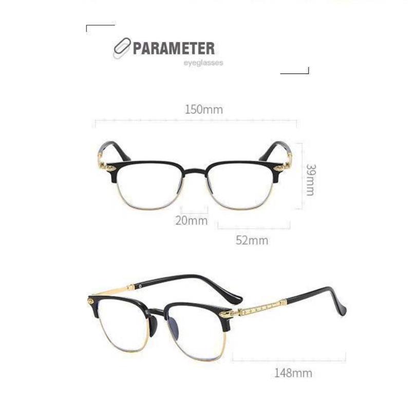 New Metal Ultra Light Anti Blue Light Presbyopia Glasses Fashionable Eyebrow Frame Comfortable High-definition Glasses