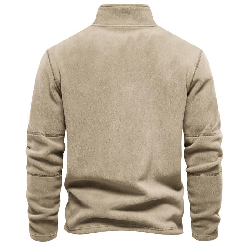 Men's Autumn and Winter Stand-up Collar Half-zipper Long-sleeved Sweater Stand-up Collar Men's Polar Fleece Top