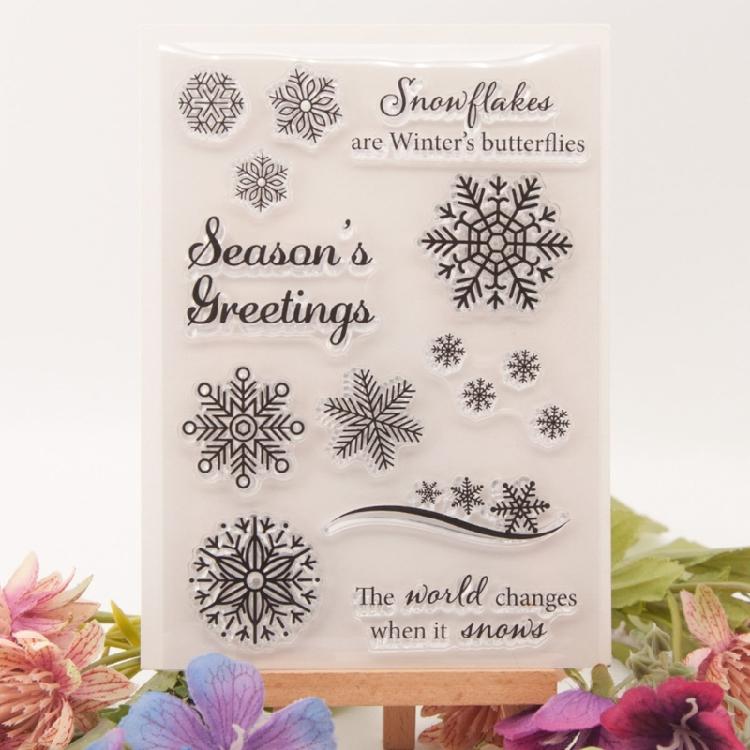 7Pcs Christmas Themed Clear Silicone Stamper Journaling Stamping Tool for Scrapbooking Card Making Journal Photo Album