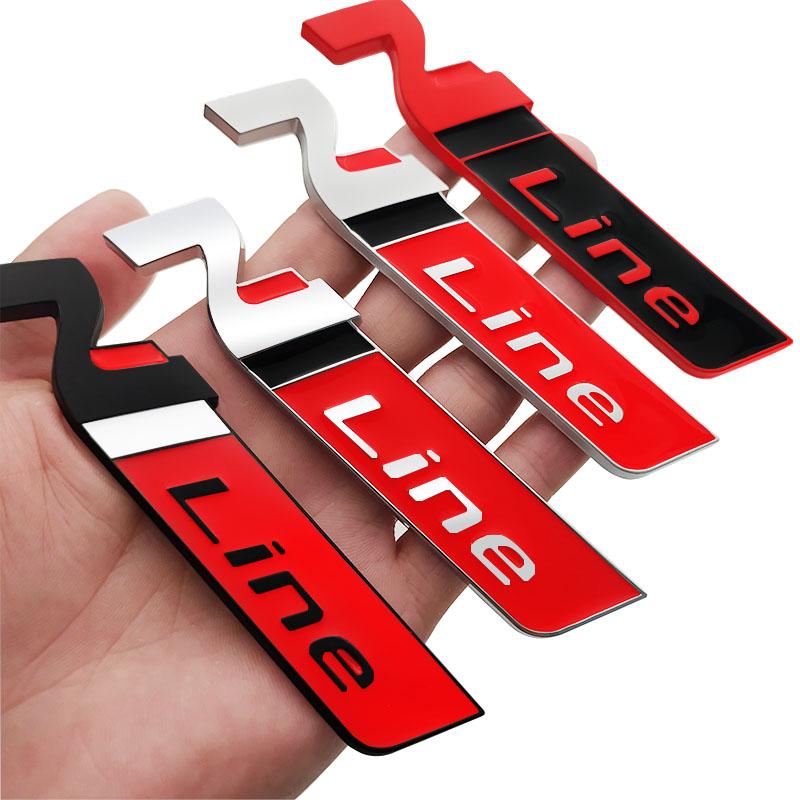 CMQW3 N N LINE Emblem METALL Heckklappe Auto Kühlergrill Abzeichen Aufkleber Für Hyundai I10 I20 I30 I40 IX20 IX35 Tucson Solaris Azera Zubehör