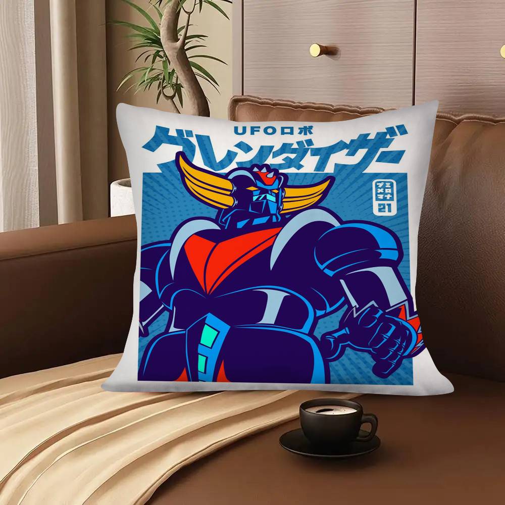 Cartoon Robot G-Goldorak M-Mecha Pillow Case Square Pillow Bedroom Sofa Leisure Comfort Cushion Car Living Room Home Decoration