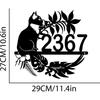 Metal Cat Address Sign, House Number Plaque, Outdoor Decor, Cat Lover Gift