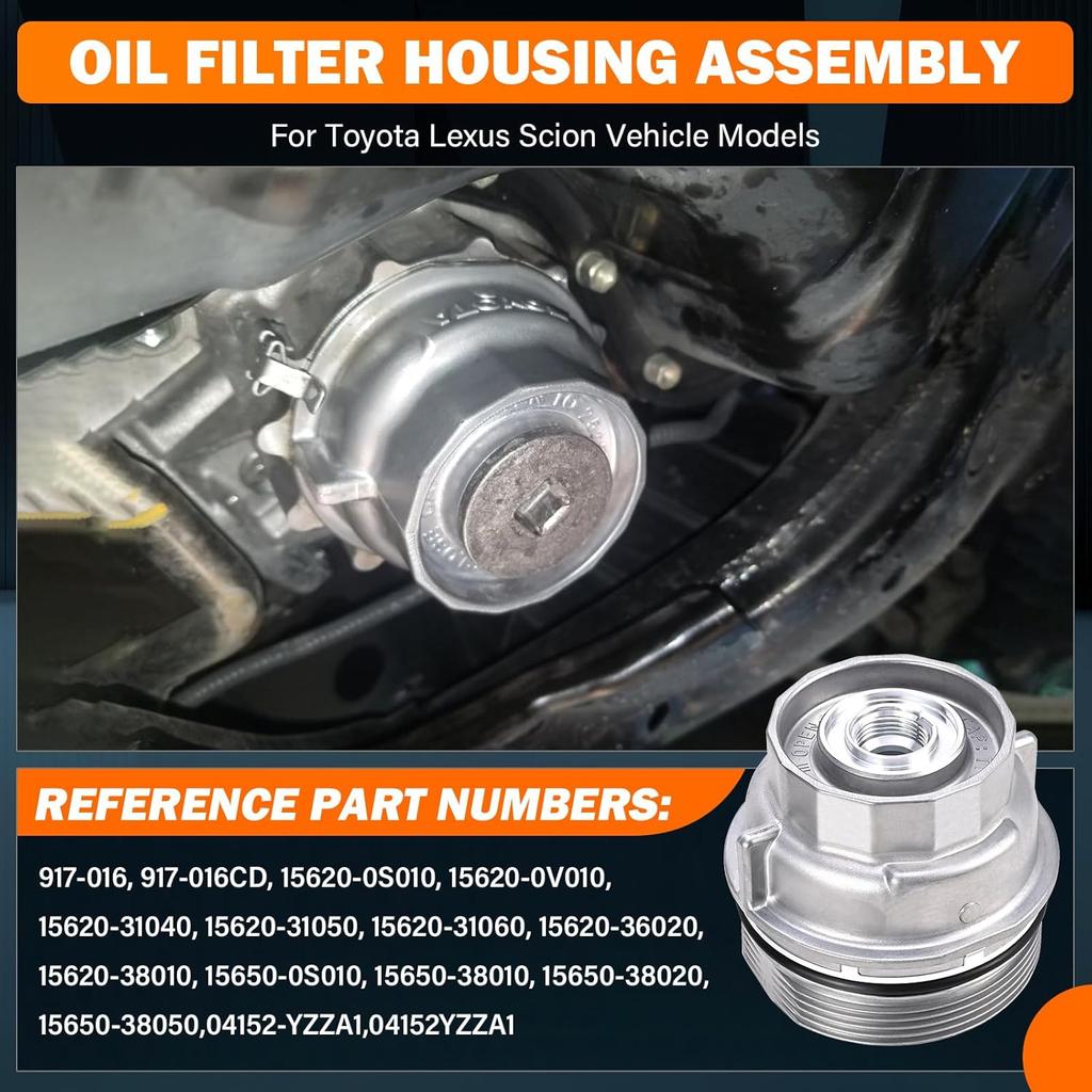15620-31060 Oil Filter Housing Cap Assembly Kit for Toyota Rav4 Tundra 4Runner Camry Highlander Tacoma Lexus RX350 Aluminum Oil Filter with Wrench