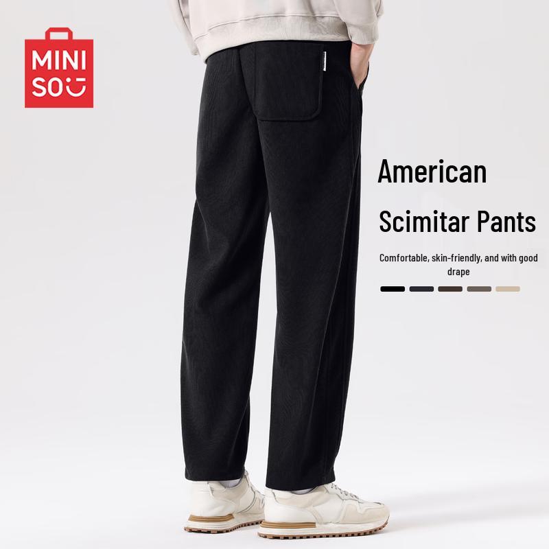

MINISO Men s Cleanfit Corduroy Curved Leg Casual Pants 3XL