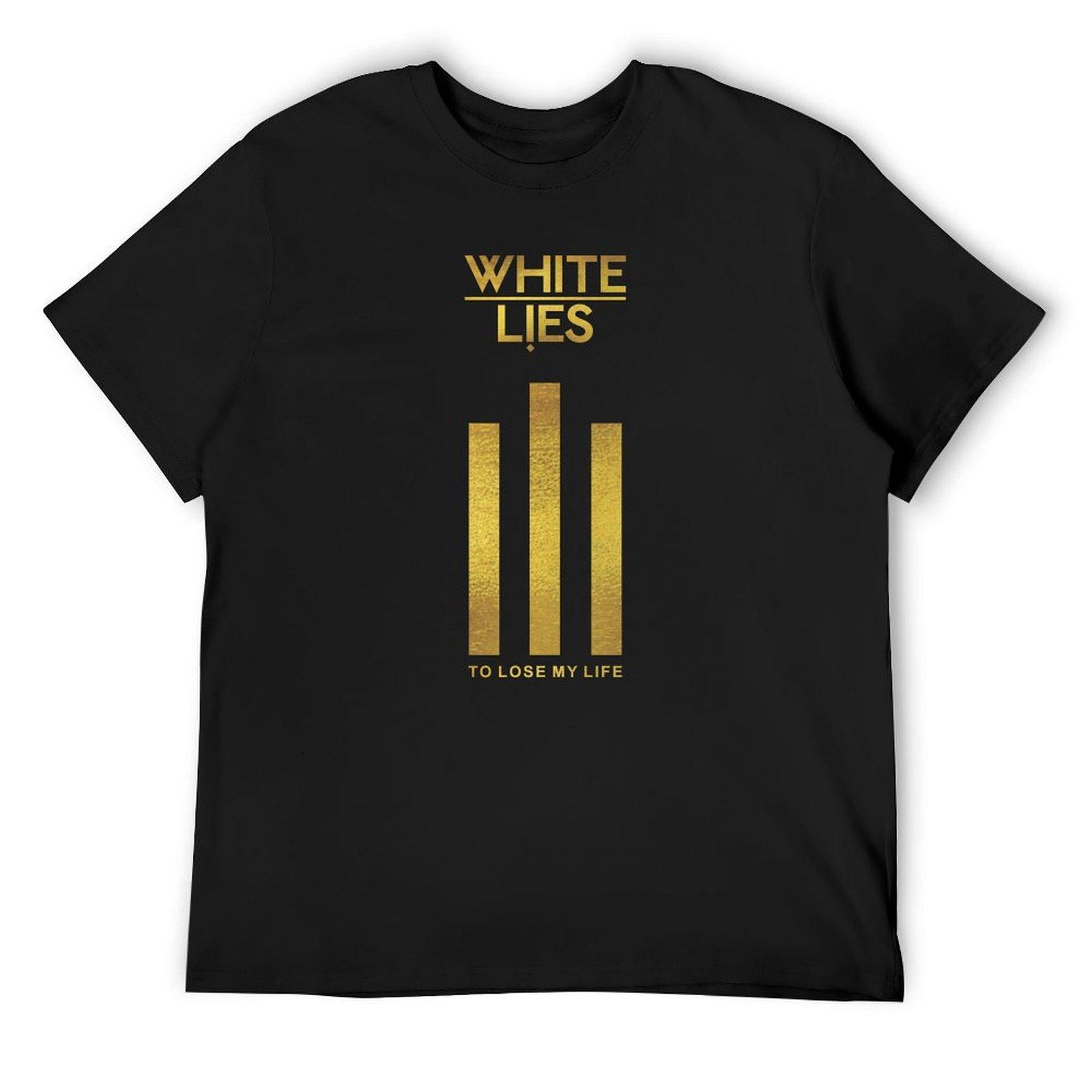 

White Lies Band T-Shirt Aesthetic clothing customs plus sizes workout shirts for men L