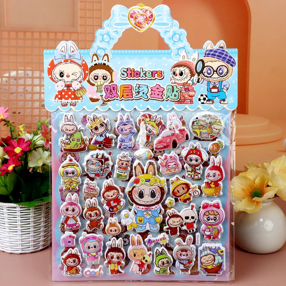 Children's Cartoon Double-layer Three-dimensional Bubble Sticker