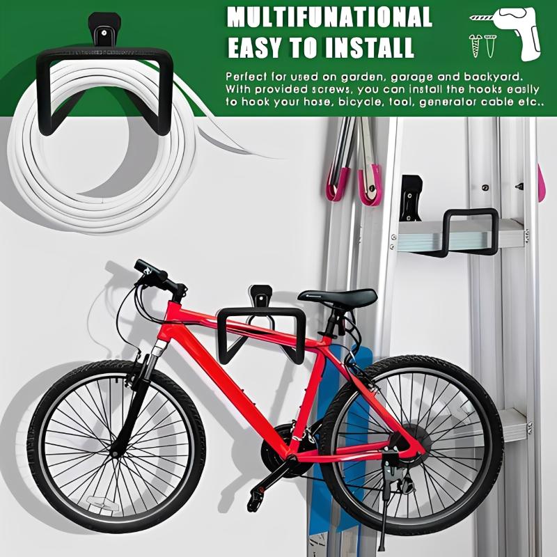 Garden Hose Rack Garage Hooks With Anti-Slip Coating Wall Mount Storage Organizer Wall-Mounted Hose Hanger