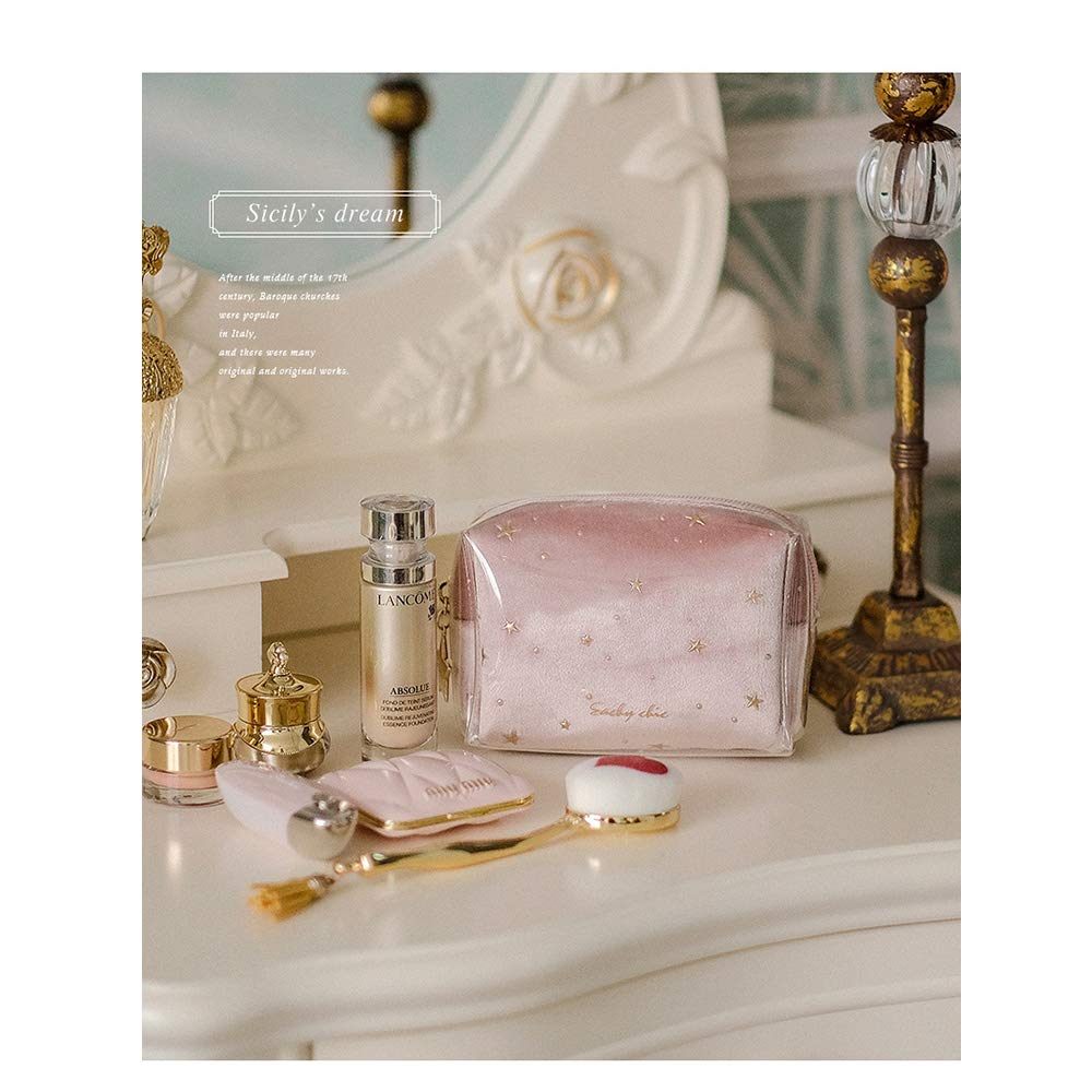 NEOVIVA Makeup Mini Large Cosmetic Perfect for Everyday Business and Size Jelly Pink Pouch, Wallet, Functional, Capacity, Storage, Fashionable,