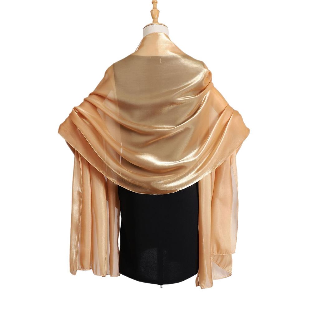 Spring And Summer Satin Long Scarf For Women Sunscreen Shawl Fashionable Beauty Scene Satin Long Scarf Versatile Travel Scarf
