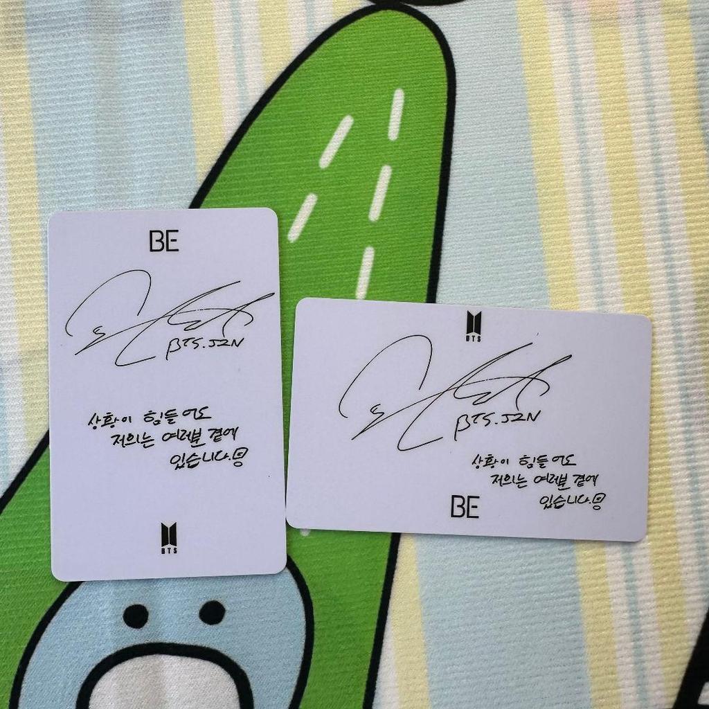 [USED] BTS BE Unreleased Lucky Dro Jin JIN Trading Cards (2 pieces)