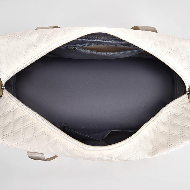 Solid Color Unisex Travel Luggage Zipper Tote Bag, Multifunctional With Independent Shoe Compartment, Large Capacity For Easy Outdoor Storage