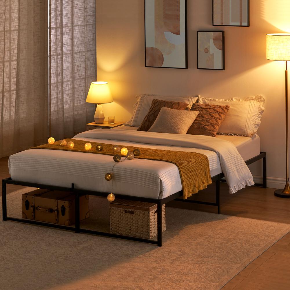 Metal Bed Frame 13 Inch with 3 in 1 Steel Support Heavy Duty Metal Platform Bed Frame No Box Spring Needed Mattress Foundation