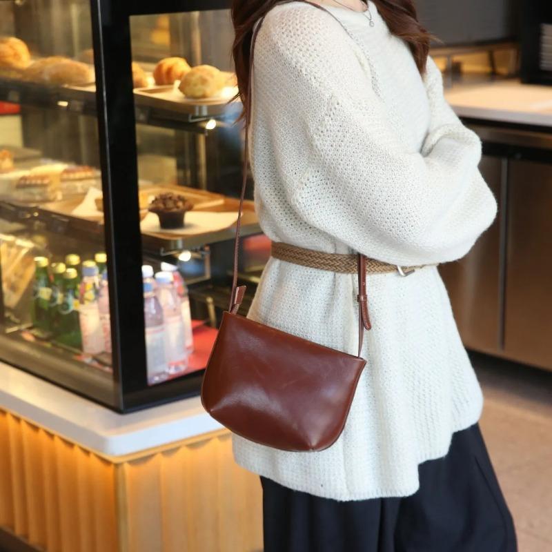Neue Crossbody-Tasche Mini Phe Tasche Oberleder Rindsleder Umhängetasche Minimalistisch Leicht Tragbar Geldbörse
