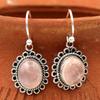 Natural Rose Quartz Gemstone Handmade Dangle Earring 925 Sterling Silver Fine Jewelry