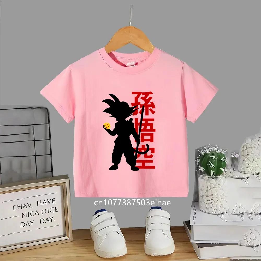 2026 Summer Cute Anime Dragon Ball Children T Shirt God Goku Super Saiyan Printed Short Sleeve Casual Daily Basic Tee for Kids