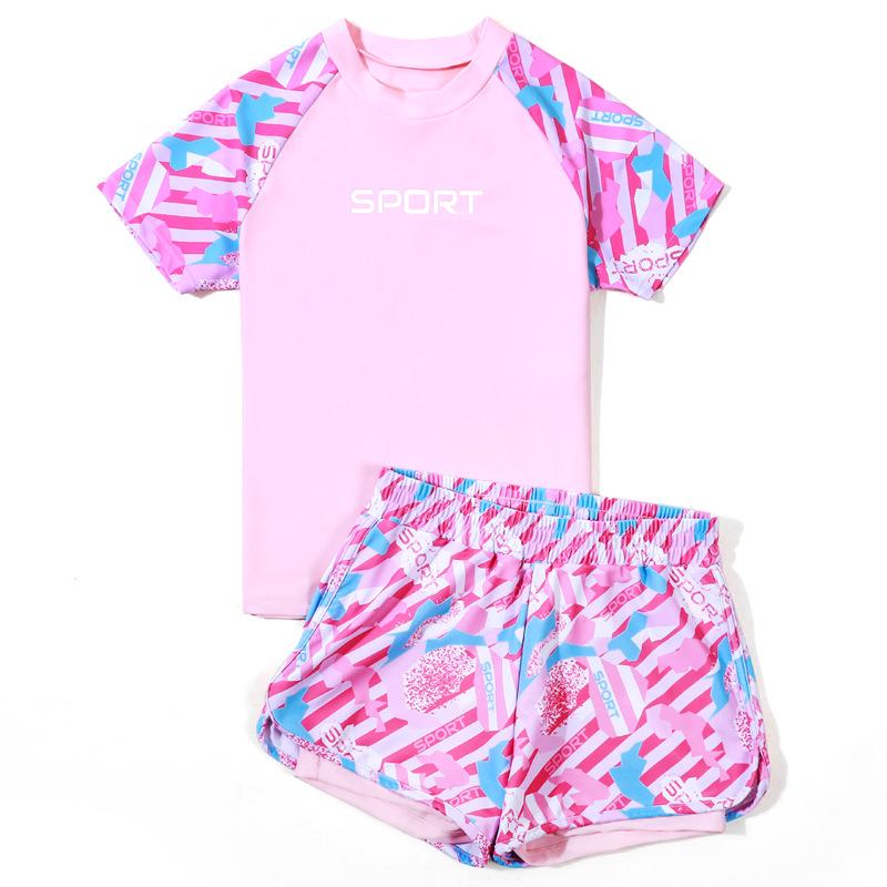 „Übergröße Schnelltrocknender Mädchen-Badeanzug-Set“