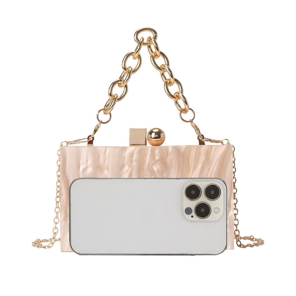 2025 New Dinner Hand Chain Crossbody Pearlescent Acrylic Bag Women's Bag Portable