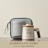 New Chinese Ru Kiln Personal Special Tea Cup Explosive Tea Separation Office Cup with Lid Retro Wooden Handle Tea Cup