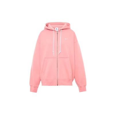 Felpa con cappuccio e zip Solo Swoosh foderata in pile con coulisse da uomo Stardust-Red DR0404-618