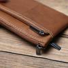 NZPJ Men's Leather Zipper Coin Wallet First Layer Cowhide Mini Short Wallet Handbag Change Wallet