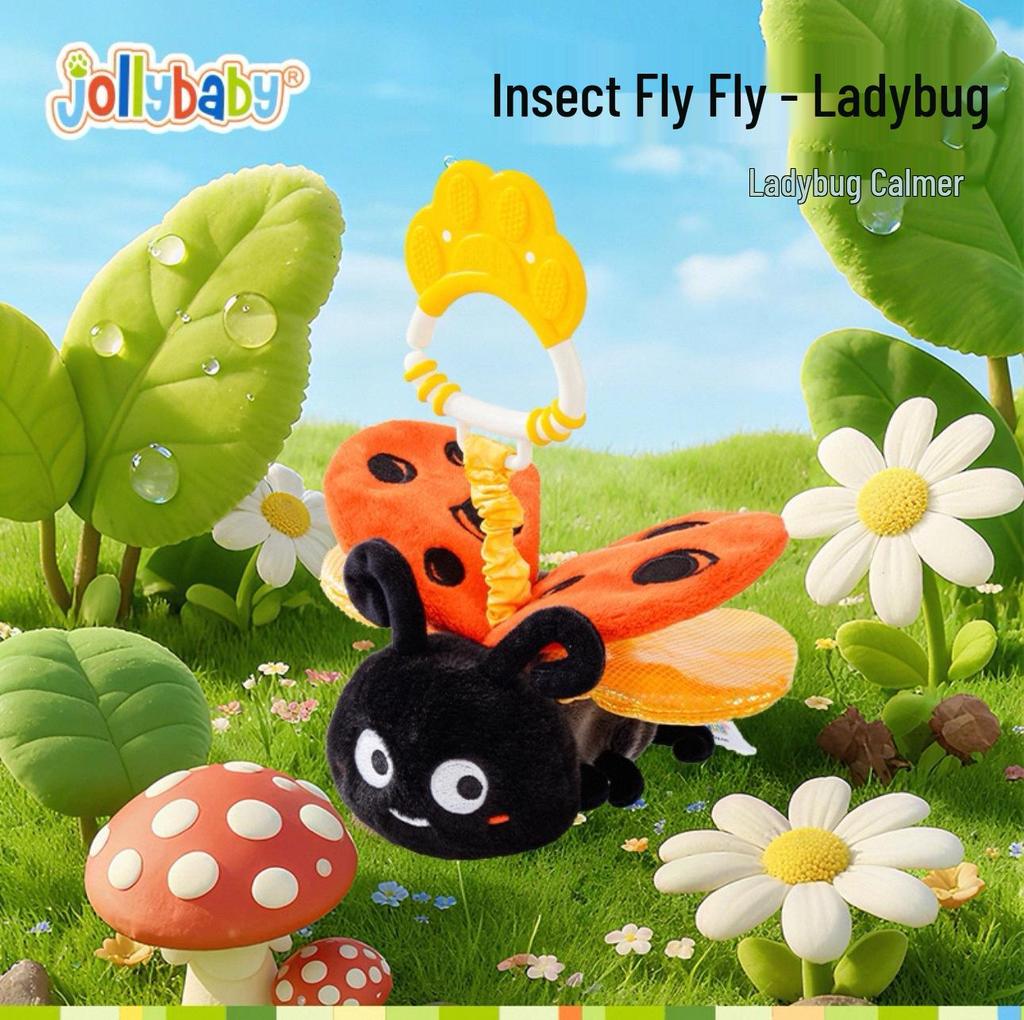 Jollybaby Soothing Insect Fly Plush Stroller Toy & Crib Mobile for Infants 0-1