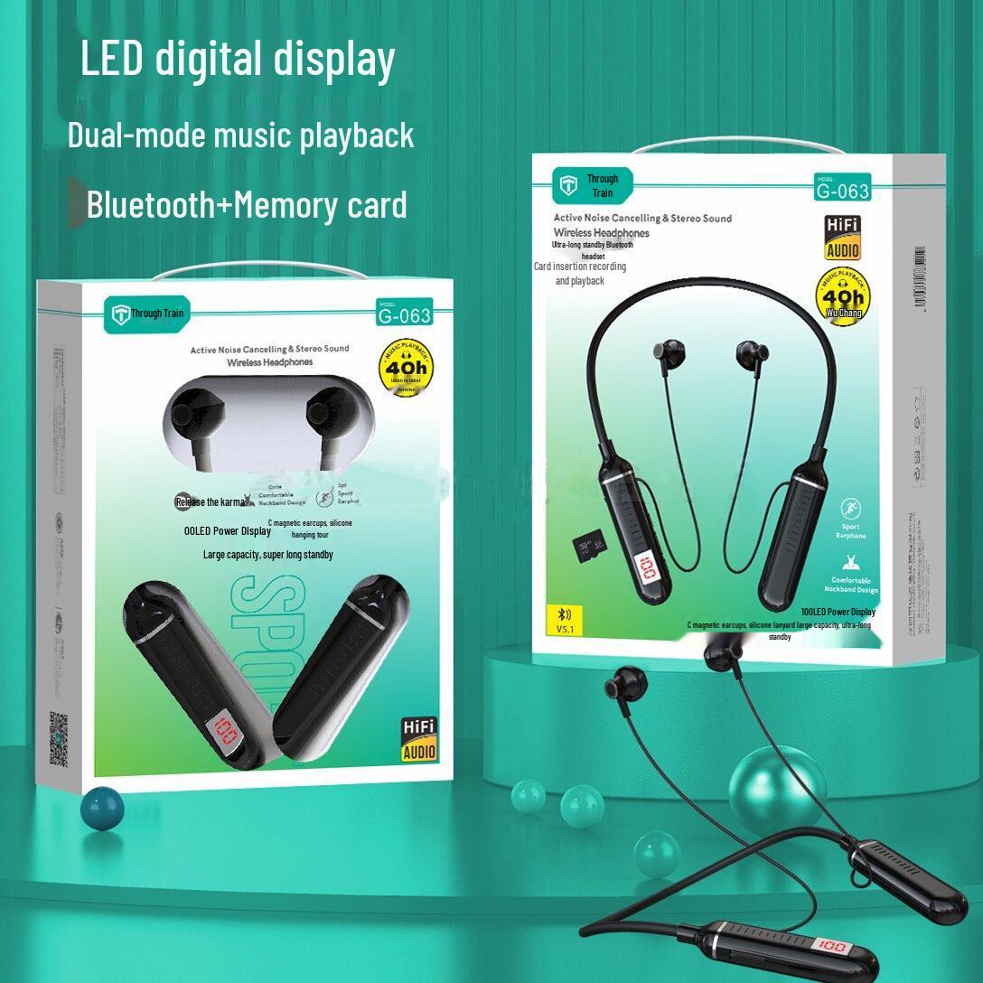 

Dual-Ear Neckband Heavy Bass Bluetooth Sports Headset with Magnetic In-Ear Design and Extended Standby Standard Package