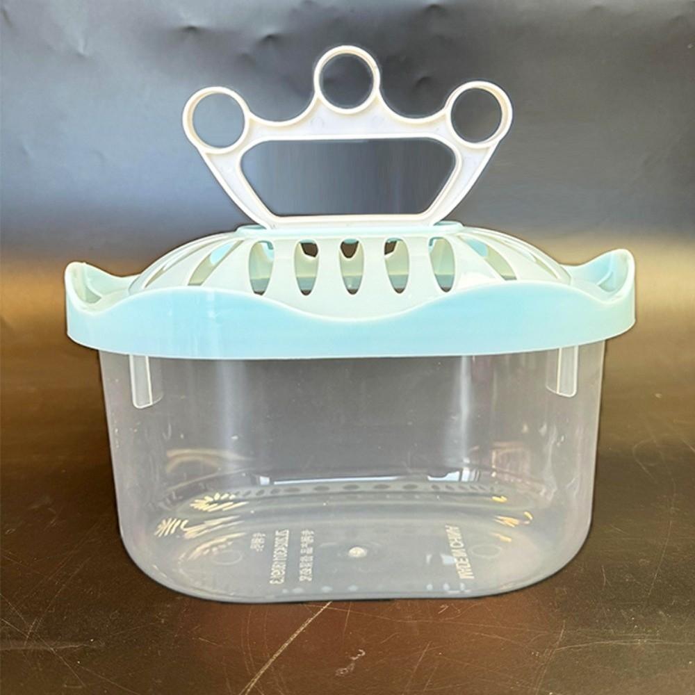 

Transparent Design Pet Transport Box Easy Clean Turtle Tank Small Fish Tank Reptile Transport синий