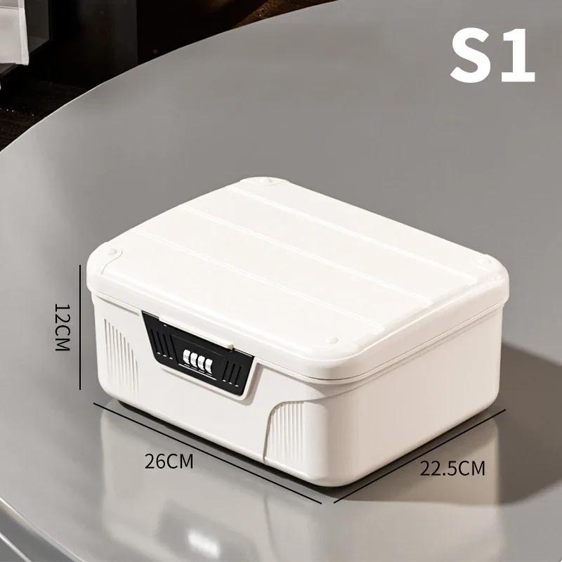 2-Layer Password Lock Safe Box - Portable Cash, Jewelry, Passport Security Storage Multifunction Household Organizer Easy Carry