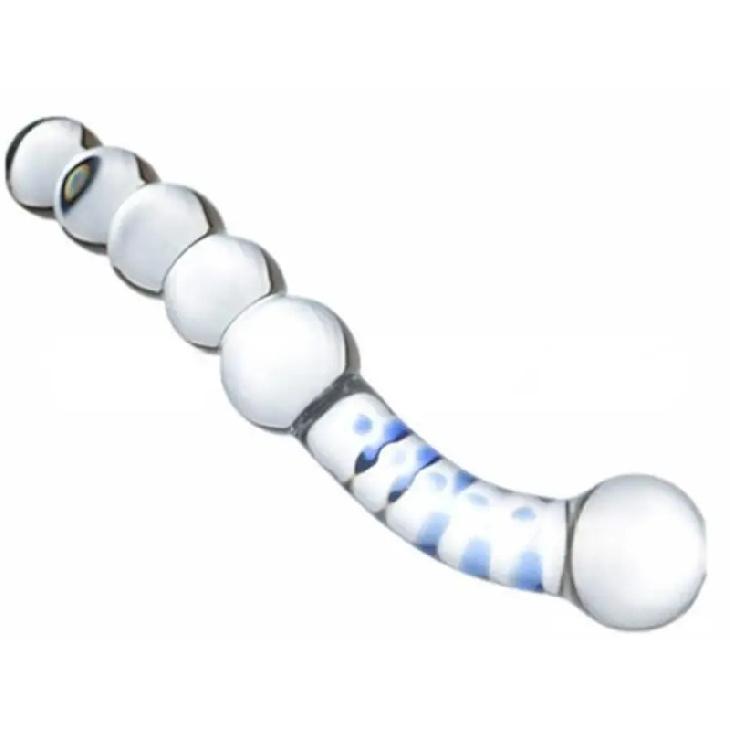 New SM Transparent Glass Bead Anal Plug, Male Prostate Massager, Clitoral Stimulation Vibrator for Women,18+Adult Sex Toys