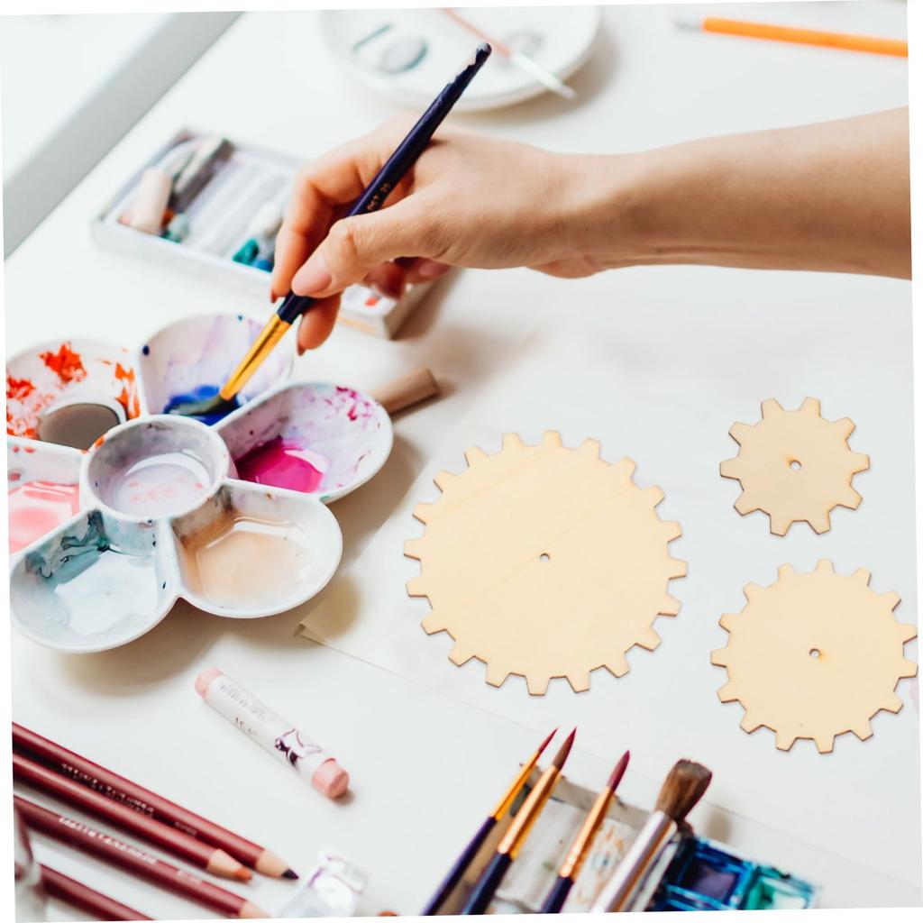 NUOBESTY Wooden Gear Craft 15 Inch Natural Wood Slices for DIY Craft Kit for Educational Craft Home Decoration Set, Pieces, 0.79-1.57 Diameter,