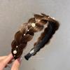 Pearl Fishbone Braid Non-Slip Fluffy Headband - Versatile Age-Reducing Hair Accessory