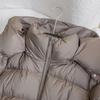 TACHI Women's Mid-Length Loose Fit Down Jacket with Detachable Hood