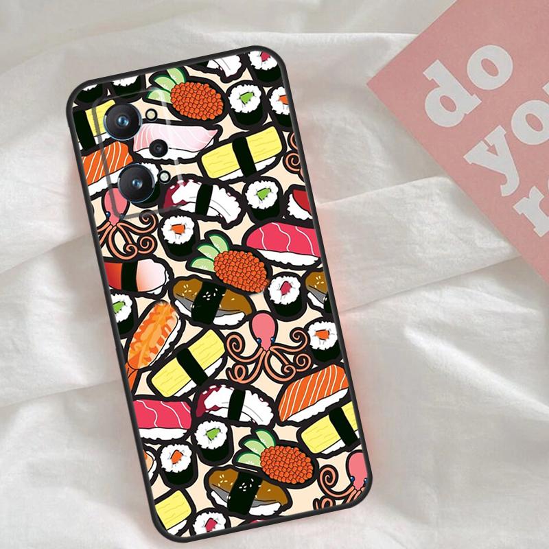 Sushi Food Case For Realme C53 C55 C33 C63 C61 C51 C65 C67 C71 C75 11 12 13 14 Pro Plus GT6 GT7 15 Pro
