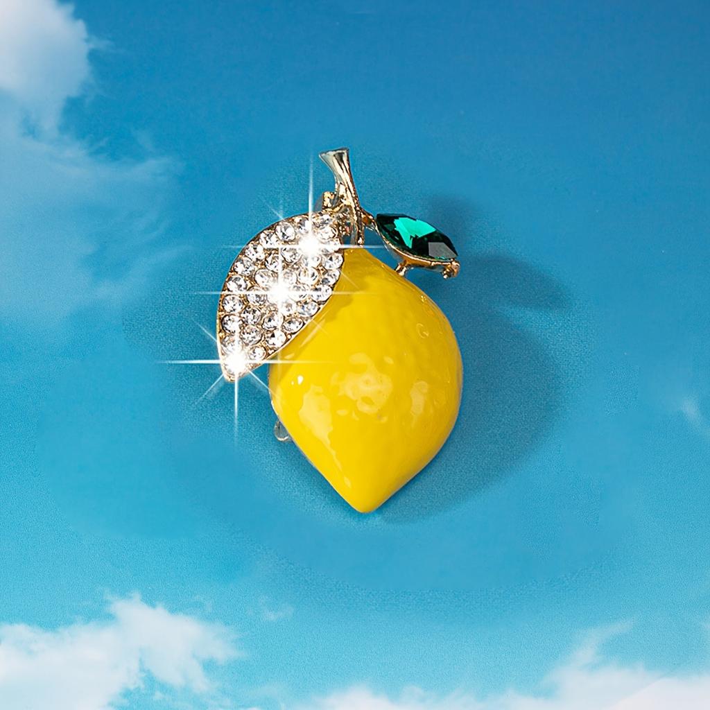 Korean version of fashionable simple and cute cherry brooch female versatile playful alloy dripping fruit series corsage female pin