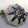 1pc Nautical Wheel Compass Decor Umbrella with Plastic Handle,Suitable for All Seasons Umbrellaptys26073