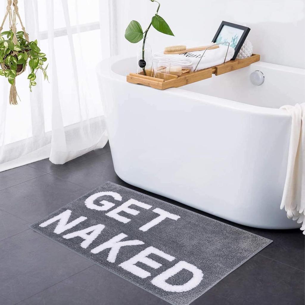English Get Naked Bath Mat Soft Tufted Bathroom Rugs Bathtub Mat Entrance Doormat Living Room Apartment Home Decor Carpet