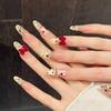 2026 New Year War Horse: Handmade Cat Eye Bowknot Heart Nail Art Tips