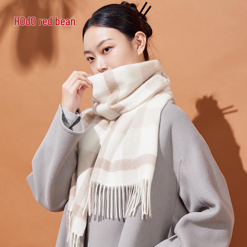 Hodo Dámská šála a šál ze 100% čisté vlny s kostkovaným vzorem