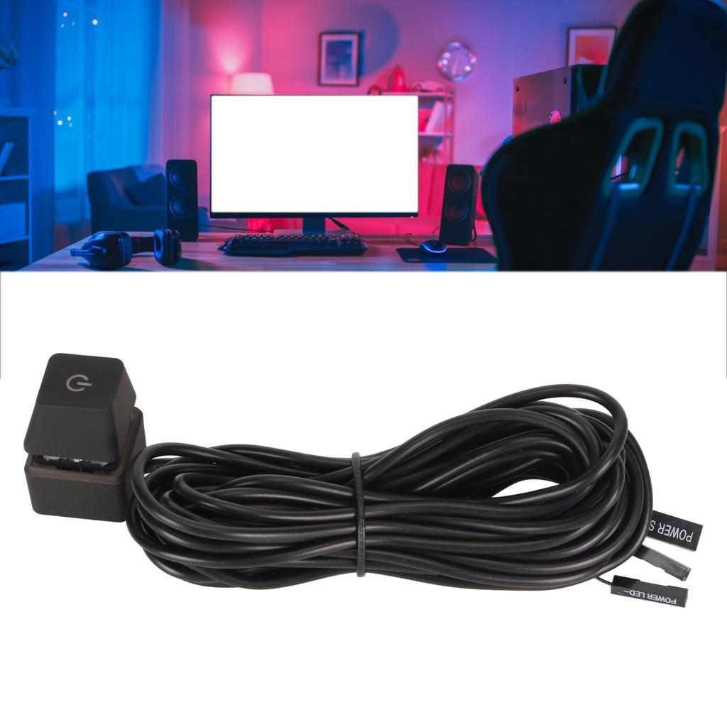 PC Power Blue Mechanical Key Backlit Plug and Play PC Power Button for Desktop Computer Gaming