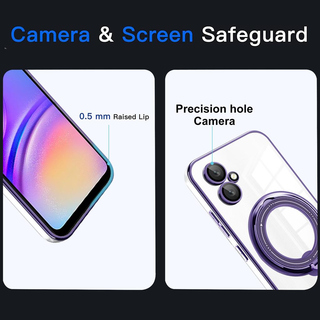 For Samsung Galaxy A06 4G Case Kickstand PC+TPU Magnetic Phone Cover