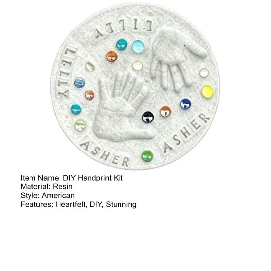DIY Handprint Stepping Stone Kit, Mother's Day Keepsake Craft Gift, Garden Stone Making Set with Colored Stones for Indoor Outdoor Decor