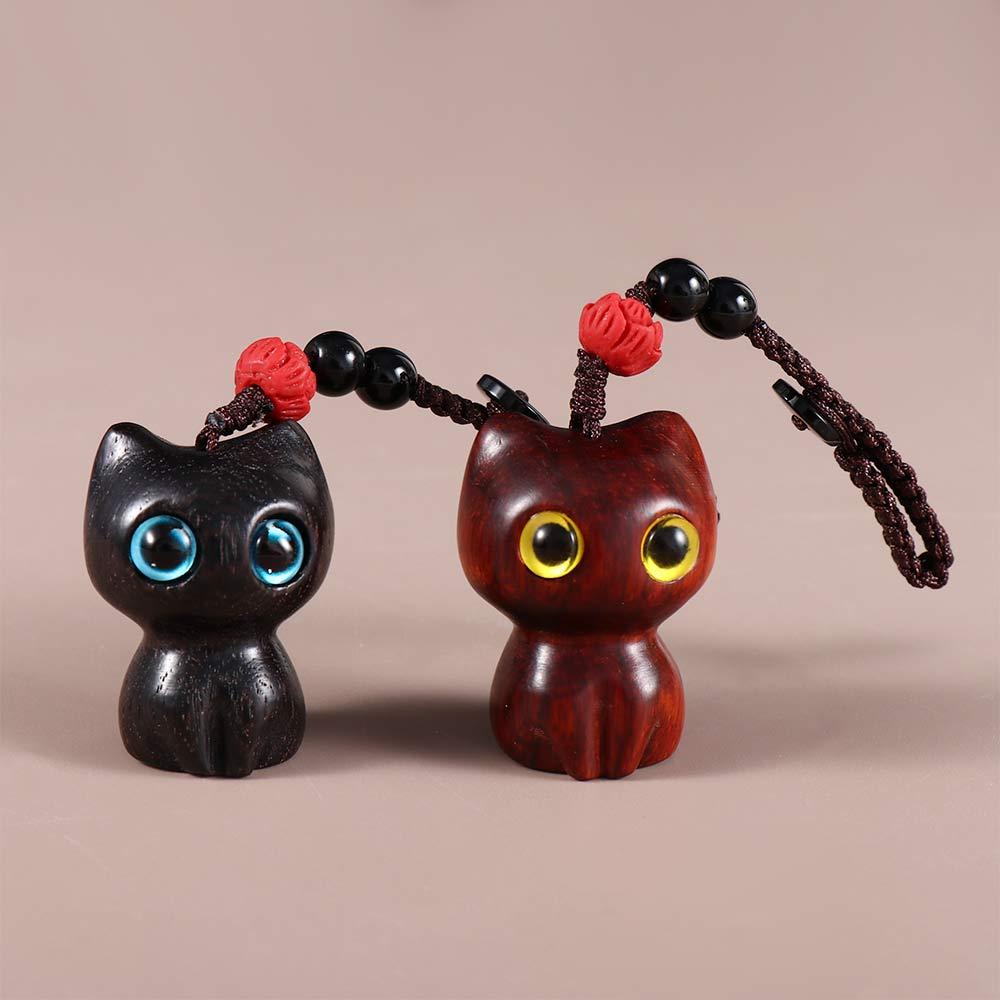 Chinese Style Jewelry Findings Sandalwood Key Chains Wood Car Keyring Keychain Components