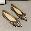 Mode Slipper Spitzschuh mit Schleife Damen Flats Y2k Karomuster Damenschuhe Schuhe Frühling und Herbst Rabatt Stilvoller Trend Gesellschaftsschuh
