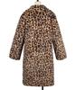 Damen Wintermode Lässiger Revers Leopardenmuster Plüsch Langer Mantel