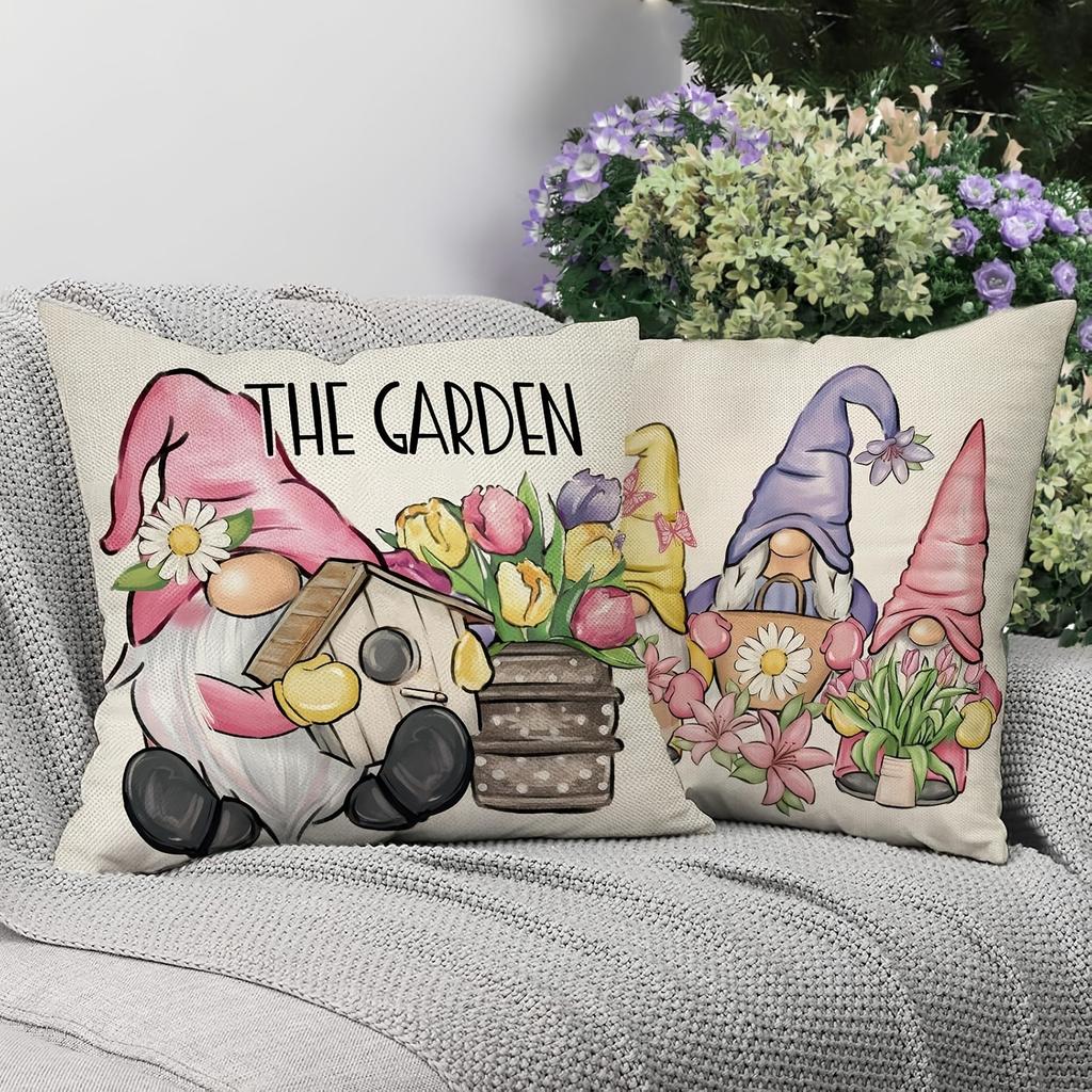 Nordic Dwarf Pattern Home Decor Pillowcase Bedroom Living Room Sofa Decoration Polyester Cushion Cover with Zipper