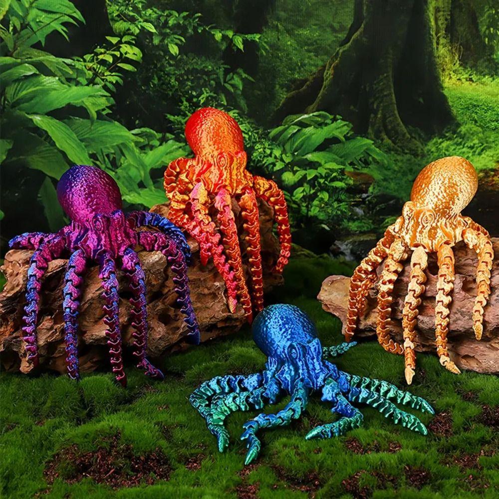 Eco-Friendly Material Articulated Octopusfish Jointed Body Poseable Tentacles  Living Room Decor